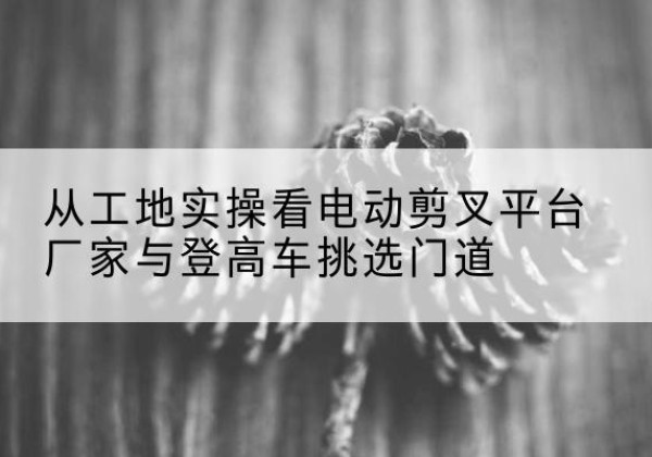 彬州电动剪叉升降平台厂家-从工地实操看电动剪叉平台厂家与登高车挑选门道